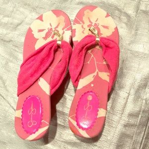Jessica Simpson Pink White Platform sandals 9.5